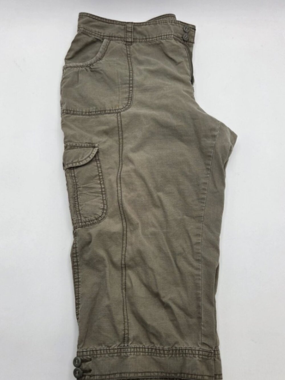 St Johns Bay Cargo Pants Womens 18w Olive Utility Stretch Work Bootcut